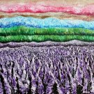 Contemporary Landscape, Large Original Oil Painting, Lavender Fields, Abstract, Impasto, Purple Pink