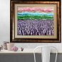 Contemporary Landscape, Large Original Oil Painting, Lavender Fields, Abstract, Impasto, Purple Pink