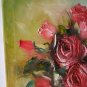 Pink Roses Original Oil Painting Impasto Still Life Palette Knife shabby Bouquet Impressionism