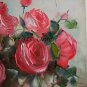 Pink Roses Original Oil Painting Impasto Still Life Palette Knife shabby Bouquet Impressionism