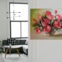 Pink Roses Original Oil Painting Impasto Still Life Palette Knife shabby Bouquet Impressionism