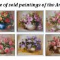Pink Roses Original Oil Painting Impasto Still Life Palette Knife shabby Bouquet Impressionism