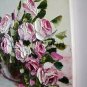 Roses Original Oil Painting Pink White Flowers Impasto Still Life Palette knife Textured Bouquet
