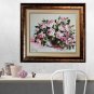 Roses Original Oil Painting Pink White Flowers Impasto Still Life Palette knife Textured Bouquet