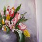 Tulips Bouquet Impasto Original Oil Painting Impressionism shabby chic colors Modern Still Life