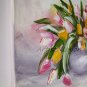 Tulips Bouquet Impasto Original Oil Painting Impressionism shabby chic colors Modern Still Life