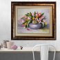 Tulips Bouquet Impasto Original Oil Painting Impressionism shabby chic colors Modern Still Life
