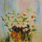 Summer Flowers Original Oil Painting Impasto Still Life Pink Orange Impressionistic EU Artist