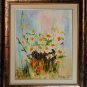 Summer Flowers Original Oil Painting Impasto Still Life Pink Orange Impressionistic EU Artist