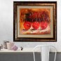 Cherries Original Oil Painting Impasto Red Fruits Impressionism Food Art Dinning Room Decor Linen