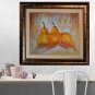 Pears Original Oil Painting Still Life Impasto Textured Fruits Kitchen Food Art Impressionism Linen