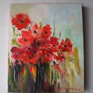 Red Poppies Original Oil Painting Meadow Impressionism Impasto Palette Knife Modern Fine Art