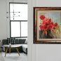 Red Poppies Original Oil Painting Meadow Impressionism Impasto Palette Knife Modern Fine Art
