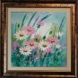 Pink White Daisies Original Oil Painting Meadow Daisy Lavender Impasto Palette Knife Textured Art