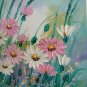 Pink White Daisies Original Oil Painting Meadow Daisy Lavender Impasto Palette Knife Textured Art