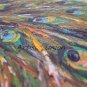 Peacock Original Oil Painting Palette Knife Textured Impasto Green Bird Contemporary Art