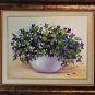 Violets Original Oil Painting Stile Life Purple Wild Flowers Bouquet Palette Knife Impressionism