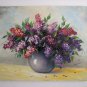Lilacs Original Oil Painting Stile Life Purple Flowers Bouquet Palette Knife Impressionism