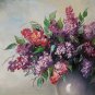 Lilacs Original Oil Painting Stile Life Purple Flowers Bouquet Palette Knife Impressionism