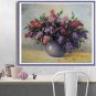 Lilacs Original Oil Painting Stile Life Purple Flowers Bouquet Palette Knife Impressionism