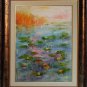 Water Lilies Original Oil Painting Pond Landscape Lake Palette Knife Fine Art Impressionism