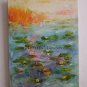 Water Lilies Original Oil Painting Pond Landscape Lake Palette Knife Fine Art Impressionism