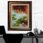 Water Lilies Original Oil Painting Autumn Lake Lily Pad Palette Knife Fine Art Impressionism Pond