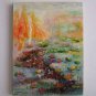 Water Lilies Original Oil Painting Lily Pad Palette Knife Fine Art Impressionism Pond