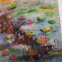 Water Lilies Original Oil Painting Lily Pad Palette Knife Fine Art Impressionism Pond