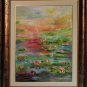Water Lilies Original Oil Painting Colorful Impressionism Pond Landscape Lake Fine Art