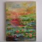 Water Lilies Original Oil Painting Colorful Impressionism Pond Landscape Lake Fine Art