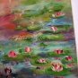 Water Lilies Original Oil Painting Colorful Impressionism Pond Landscape Lake Fine Art