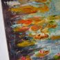 Water Lilies Original Oil Painting Pond Lily Pads Impressionism Palette Knife Fine Art