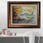 Water Lilies Original Oil Painting Pond Lily Pads Impressionism Palette Knife Fine Art