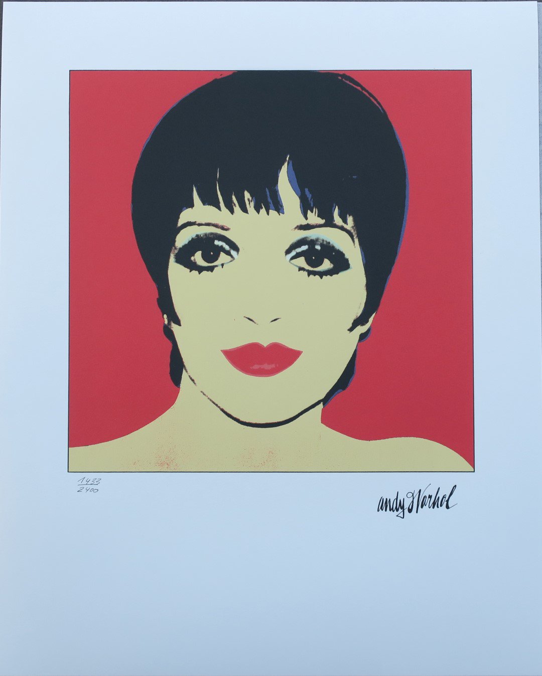 Andy Warhol signed authenticated lithograph Liza Minnelli red
