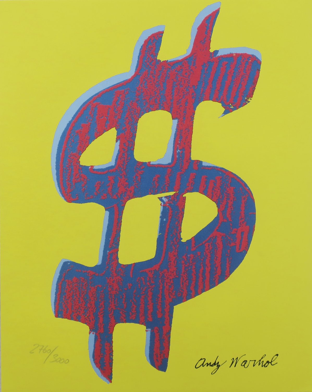 Andy WARHOL Lithograph DOLLAR yellow