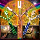 Angel Trident One of a Kind Hand-Made Sterling Sound Healing Wand! Tuning Fork Gemstone Handle