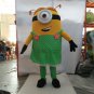 Custom made girl Minion in green dress mascot costume for adult and children