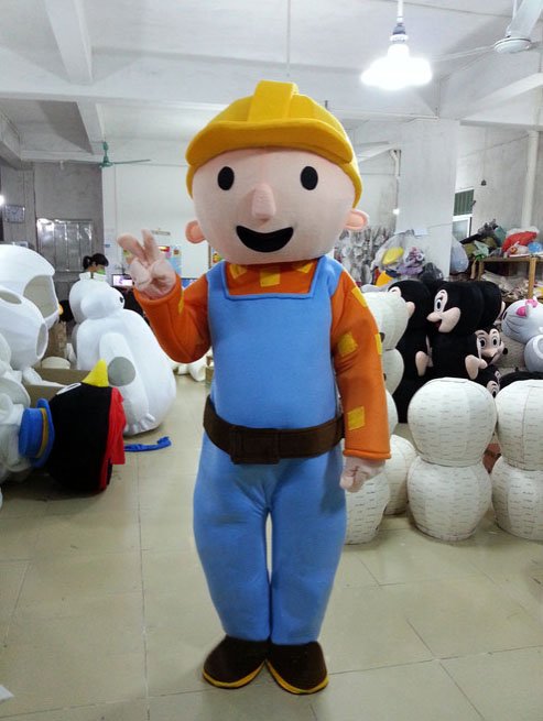 Custom made Bob the Builder mascot costume for party