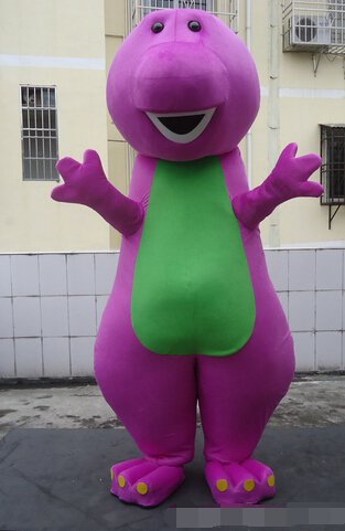 Custom made friendly Barney mascot costumes for Halloween Party