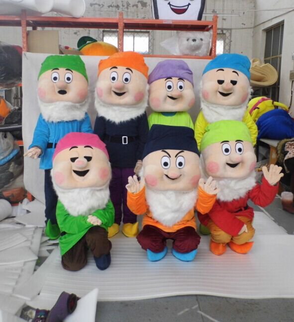 Custom Made Seven Dwarfs Mascot Costume For Halloween Party 