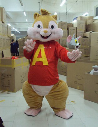 Custom made Alvin and the Chipmunks mascot costume for Christmas party