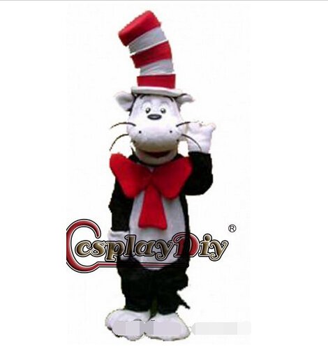 Custom made cat in hat mascot costume cat mascot cstume for party