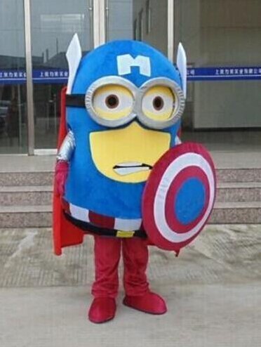 Despicable Me Captain America Minion mascot costume for party