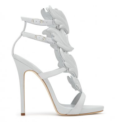*Brand New* Authentic Giuseppe Zanotti's Gold White patent leather, soft gray suede Pumps.
