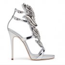 *Brand New*Authentic Giuseppe Zanotti's Silver mirrored patent leather upper Pumps