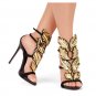*Brand New*Authentic Giuseppe Zanotti's Black suede upper Pump Gold-metal 'Cruel