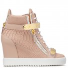 *Brand New* Authentic pink python-embossed leather upper Jennifer Wedges