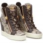 *Brand New* Authentic Giuseppe Zanotti Natural python-embossed calf leather upper David Wedge