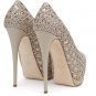 *Brand New*Authentic Giuseppe Zanotti Neutral color with golden glitter finish Sharon Pumps
